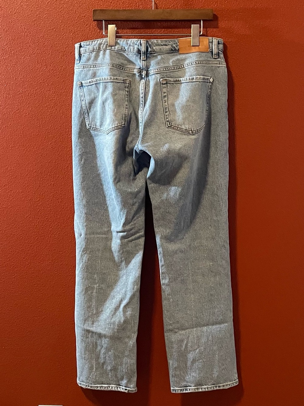 7 For All Mankind Women’s Calie Straight Ode To Leg Blue Wash Cotton Jeans - Picture 6 of 6